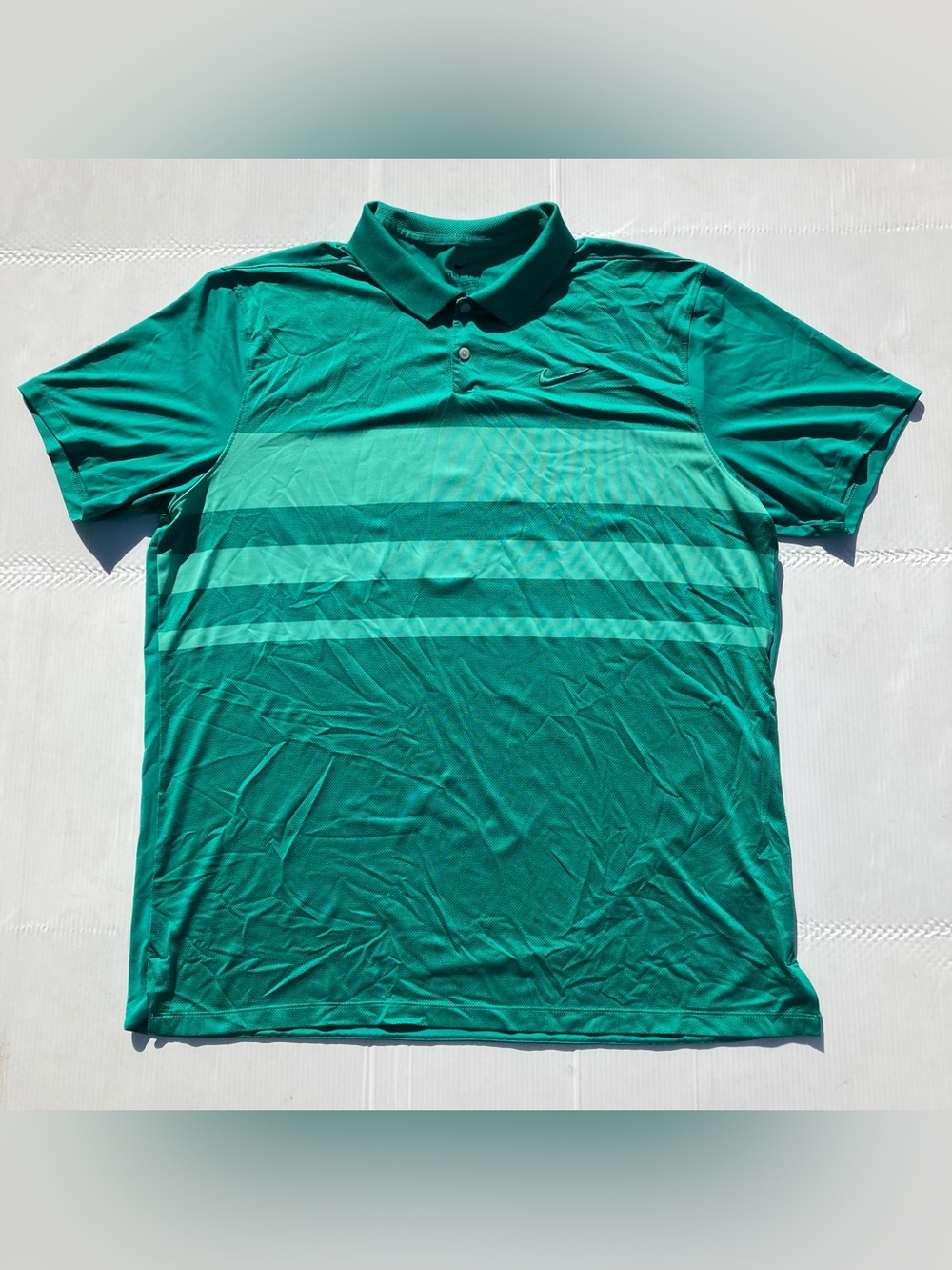 Nike Dri-FIT Vapor Striped Golf Polo Shirt Green Men's XL BV0474-370